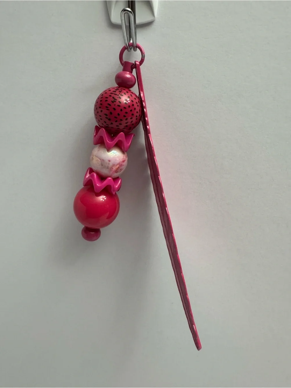 Pink Beaded Pen and Bookmark